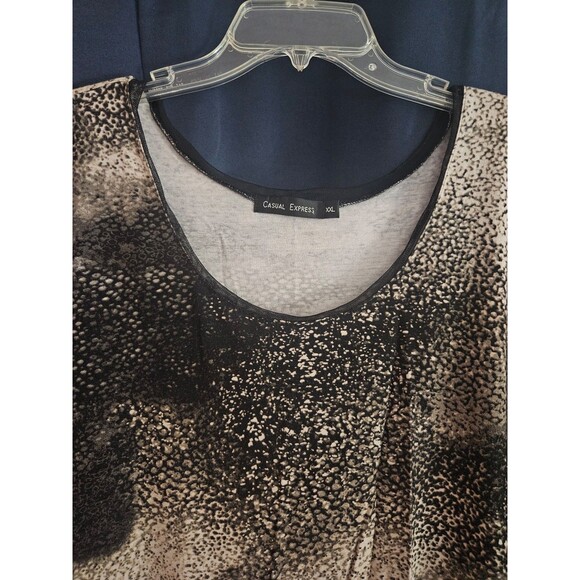 Black and Tan Long Sleeve Blouse Casual Express - Size XXL - Picture 4 of 6